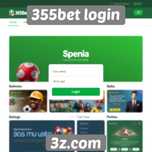 Interface do usuário do site 355bet login
